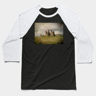 Artistic Dunstanburgh Castle in Northumberland Baseball T-Shirt